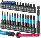 Bates- Impact Torx Bit Set, 27 Pcs, 1" And 2" Long, 1/4" Hex Shank TT7-TT40, Sec New. Price: $12.15.