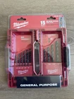 Milwaukee Thunderbolt Black Oxide Drill Bit Set 15 Piece 48-89-2803 New. Price: $30.99.