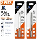 Pack Zeluga 25-502 6" Magnetic Bit Holder Extension 1/4" Hex Impact Drill New. Price: $17.99.