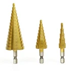 3 Piece Titanium Nitride Coated Steel Step Drill Bits 1/4" Shank - F0790 New. Price: $23.50.
