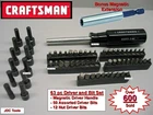 Craftsman Magnetic Handle 1/4 In 43373 Nut Driver Bit Set 63 Pc Star Square+-hex New. Price: $23.90.