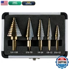 Ironant Step Drill 5PCS Hss Titanium Set 50 Sizes High New. Price: $36.01.