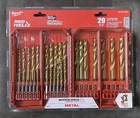 48-89-4672 Milwaukee 1/16" 1/2" Titanium Shockwave Drill Bit Set 29 Pc New. Price: $99.99.