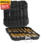 99 Pieces Titanium Twist Drill Bit Set, 135 Tip High Speed Steel, Size From 1/1 New. Price: $40.44.