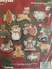 Holiday Accent Ornaments Embroidery Kit Janlynn Nip Set Of 12 Angel Animals New. Price: $14.00.
