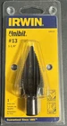 2003 Vintage 10313 Irwin Unibit #13 Step Drill 1-1/8 Hss 1/2 Shank Usa Open. Price: $25.50.