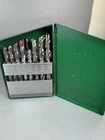 Vintage Hanson Drill Bit Index Set 1/16-3/8 Metal Case Fractional Usa Used. Price: $21.46.