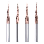 Spetool 4PCS Tapered Ball Nose End Mill 1/4" -3" With Tip D=0.5MM New. Price: $104.64.
