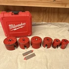 Milwaukee Big Hawg Carbide Hole Set. 6 Misc With Case Used. Price: $40.00.