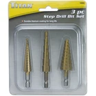 Titan Tools 16503 Step Drill Bit Set Piece New. Price: $24.12.