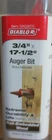 Diablo Tools 3/4IN X 17-1/2IN Auger Bit Choose Quantity New. Price: $39.99.