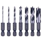 7-PIECE Hss Brad Point Stubby Wood Drill Bit Set With 1/4" Hex Shank For Carpent New. Price: $28.72.