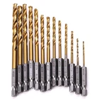 13PCS Hss-g M2 Twist Drill Set Metal Titanium 1/16"-1/4" Hex Shank Kit New. Price: $16.19.