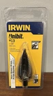 Irwin 10313 #13 Unibit Step Drill Bit, 1-1/8" 28.5MM, Speed Point Hss Usa New. Price: $34.99.