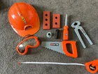 Kids Tool Set Construction Worker Saw Screwdriver Hat Pretend Play By Skirtoy Used. Price: $18.00.