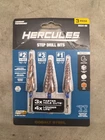 Hercules HA24-66 Step Drill Bits Set Of 3 1/4" Hex Cobalt Steel #70760 New. Price: $23.99.