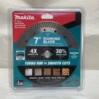 Makita General Purpose Turbo Diamond Saw Blade 7" B-69727- Free Shipping New. Price: $23.00.