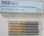 (5PCS.) YG-1 HSSCO5 Drills DN515207 Screw Bits #7X1-3/16X2-1/4 Tin New. Price: $14.99.