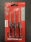 Milwaukee 48-13-5003 #6/#8/#10 Steel Countersink Drill Bit Set Piece New. Price: $19.99.