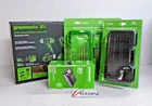 New Greenworks CK321 Drill / Impact Driver Combo Kit 22PC Bits & 30PC Driving. Price: $235.00.