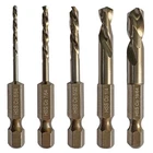 5PCS Left Hand Drill Bit Stubby Reverse Twist Hex Shank Sizes New. Price: $40.52.