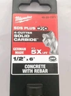 Milwaukee 48-20-7200 Sds+ MX4 4-CUTTER 5/8 In. 6 Rotary Hammer Bit New. Price: $17.85.