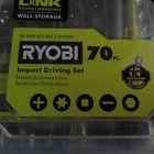 Ryobi Impact Rated Driving Set, 70 Piece New. Price: $24.99.