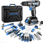 Blue Drill Tool Kit Set: 20V Cordless Power Box With Battery Electric New. Price: $115.00.