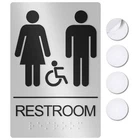 Unisex Bathroom Signs, Restroom 1 Pack, Silver Wheelchair New. Price: $16.17.