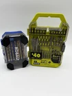 Kobalt 14PC Titanium Drill Set With Case (missing Bit) + Ryobi 40PCS Used. Price: $21.00.
