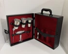 Vintage Traveling Bar Set Leather Case Great Condition Used. Price: $55.99.