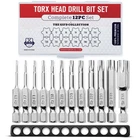 Baker And Bolt Torx Head Drill Bit - PREMIUM12PC W/storage Case T6 ... New. Price: $15.85.