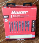 Bauer 8PC Black Oxide Silver & Deming Drill Bit Set With Case #59552 New. Price: $59.99.