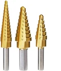 3 Piece Titanium Stepped Down Variable Size Steel Drill Unibit Tool Set New. Price: $9.95.