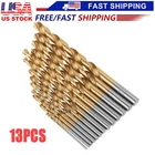 13PCS Hss Titanium Coated Twist Drill Bit Set 1.5-6.5MM Hex Shank For Wood Metal New. Price: $5.99.