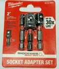 48-32-5033 Milwaukee Shockwave Impact Socket Adapter 1/4 3/8 1/2 3PC Set New. Price: $15.99.