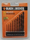 Black & Decker 15080E 10 Piece Drill Bit Set For Wood/metal With Bar New. Price: $9.48.