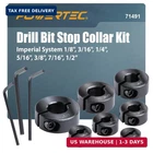 Powertec Drill Bit Collar Set, 7 Piece Adjustable Depth Stopp New. Price: $31.86.