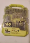 Ryobi Drill Bit And Impact Drive Kit 65-PIECE Set Model A986501 New. Price: $18.00.