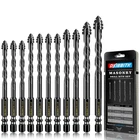 Dkibbith 11-PIECE 4-FLUTE Serrated Masonry Drill Set 3/16"-1/2" Black New. Price: $40.99.