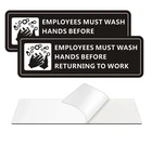 Employees Must Wash Hands Sign, (2 Pack) 7" X 2", (black) New. Price: $19.22.