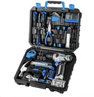 Tool Set With 8V Blue Cordless Drill, Hand Kits For & Women 126 Piece New. Price: $76.43.