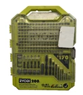 Ryobi 200 Piece Drill And Impact Drive Set Open. Price: $44.99.