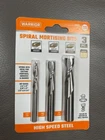 Warrior 58931 High Speed Steel Spiral Mortising Router Bit Set Piece Sealed New. Price: $14.99.