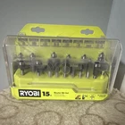 Ryobi A25R151 15-PC Router Bit Set 1/4 In Shank Carbide For Wood New. Price: $36.00.
