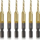 6-PC 6-32NC Combination Drill Tap Bit Set Sae, Thread Size, Titanium Coat New. Price: $22.17.
