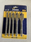 5PC Irwin Speedbor 3/8, 1/2, 5/8, 3/4 & 1-INCH Wood-boring Spade Drill Bits--new. Price: $14.99.