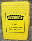 Craftsman 6637 Pc. High Speed Twist Drill Set, Bits Missing. G4 Used. Price: $9.50.