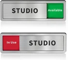 Studio Room Door With Slider, Not Small Signage, Brushed Silver New. Price: $18.99.