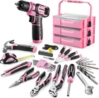 Pink Set With Drill, 43PCS Power Toolbox, 8V Lithium-ion Cor New. Price: $127.99.